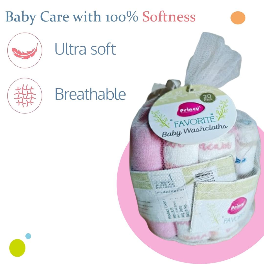 Princy Premium Baby Washcloths - Hosiery Cotton & Extra Soft - Image 3